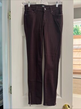 PAIGE Skinny Jeans in Deep Burgundy